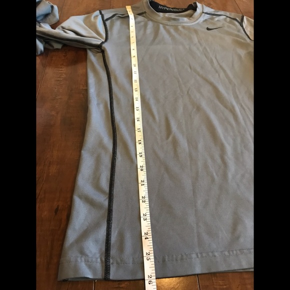 Men’s Crew Neck Nike Pro Combat Dry-fit Grey Fitted Hyperwarm Long sleeve Top - Picture 10 of 11